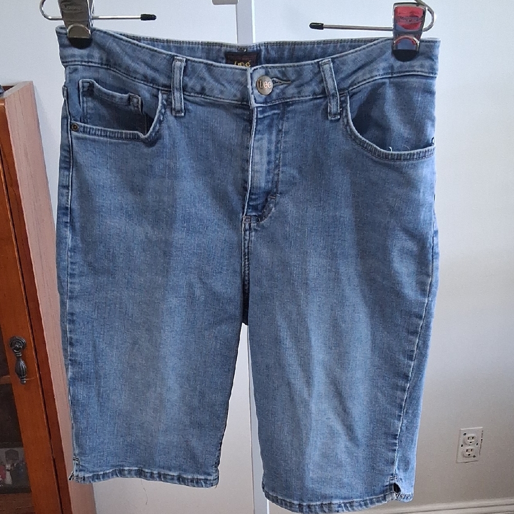 Lee 12 Medium Blue Denim Jean Shorts